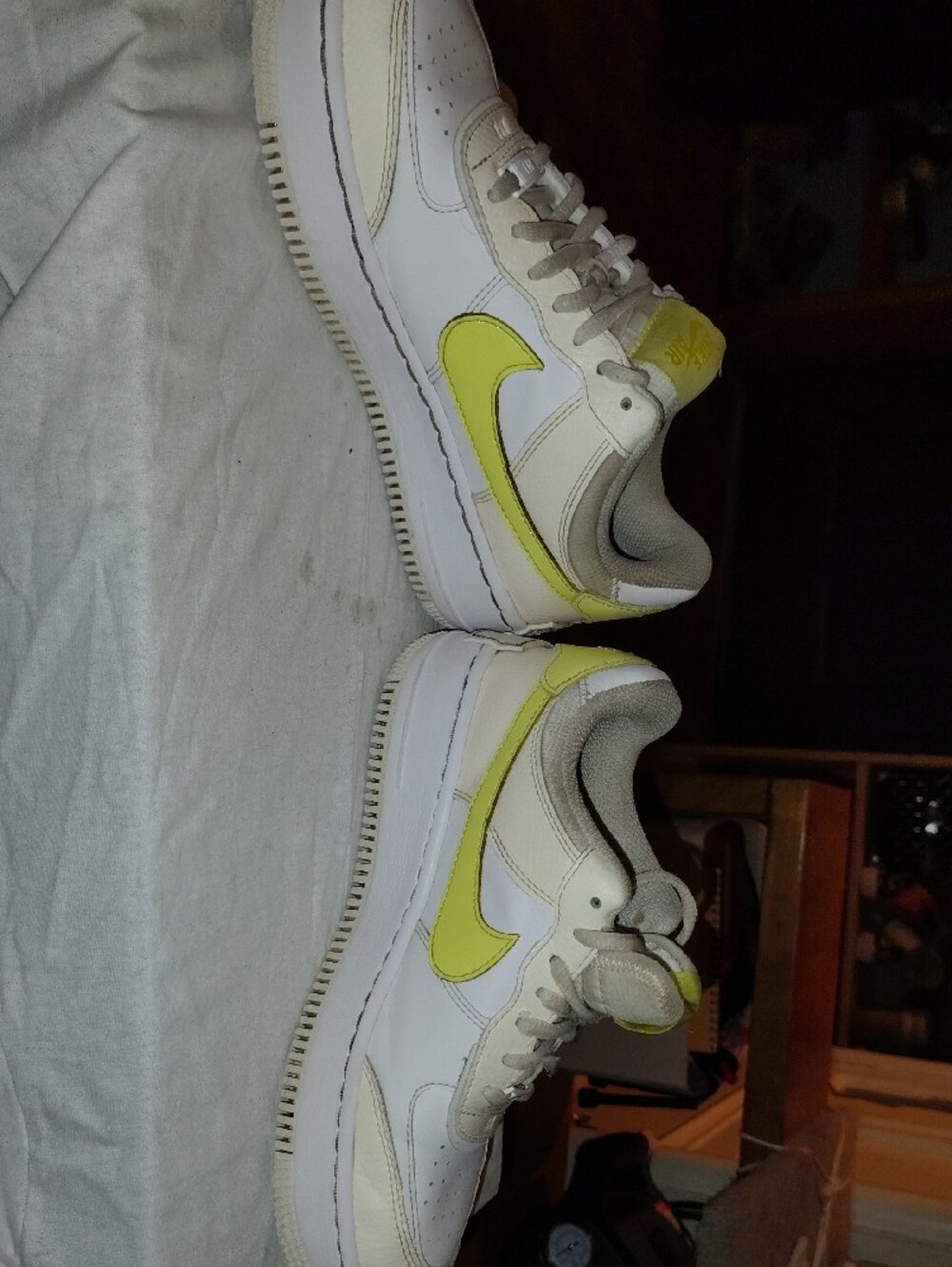 Nike White Sneakers with Pale Yellow Accents - Picture 8 of 9